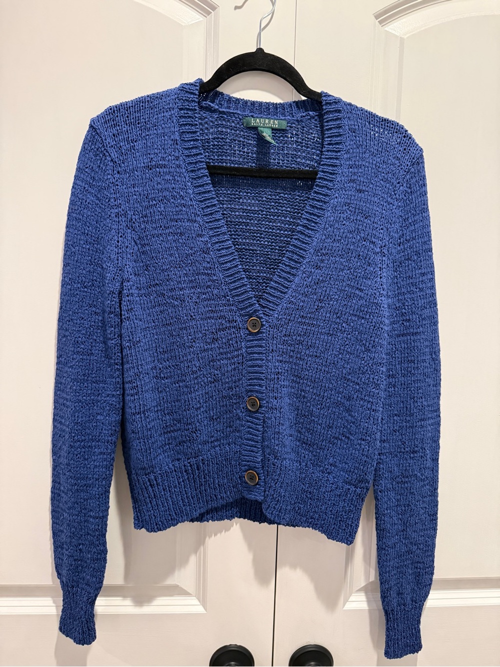 Ralph Lauren Royal Blue V-Neck Button Cardigan